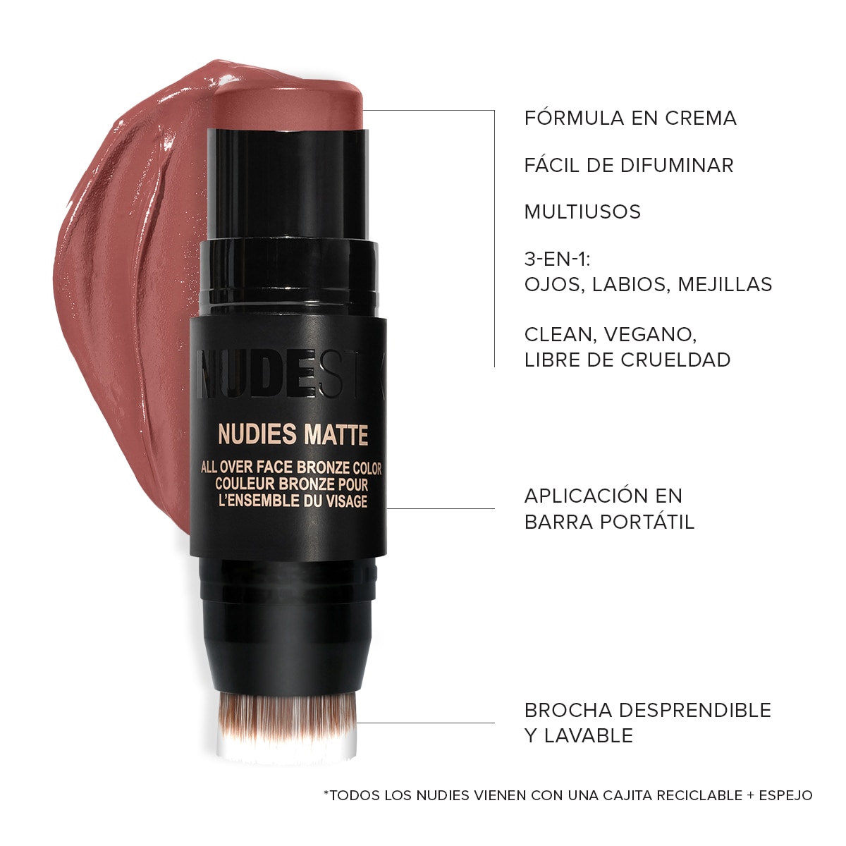 NUDIES MATTE BLUSH & BRONZE (RUBOR Y BRONCEADOR EN BARRA)
